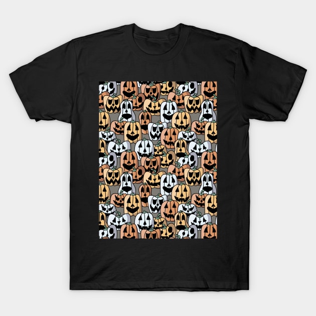 Pile of Jack o Laterns - Halloween Pattern - Pastel Colors T-Shirt by GenAumonier